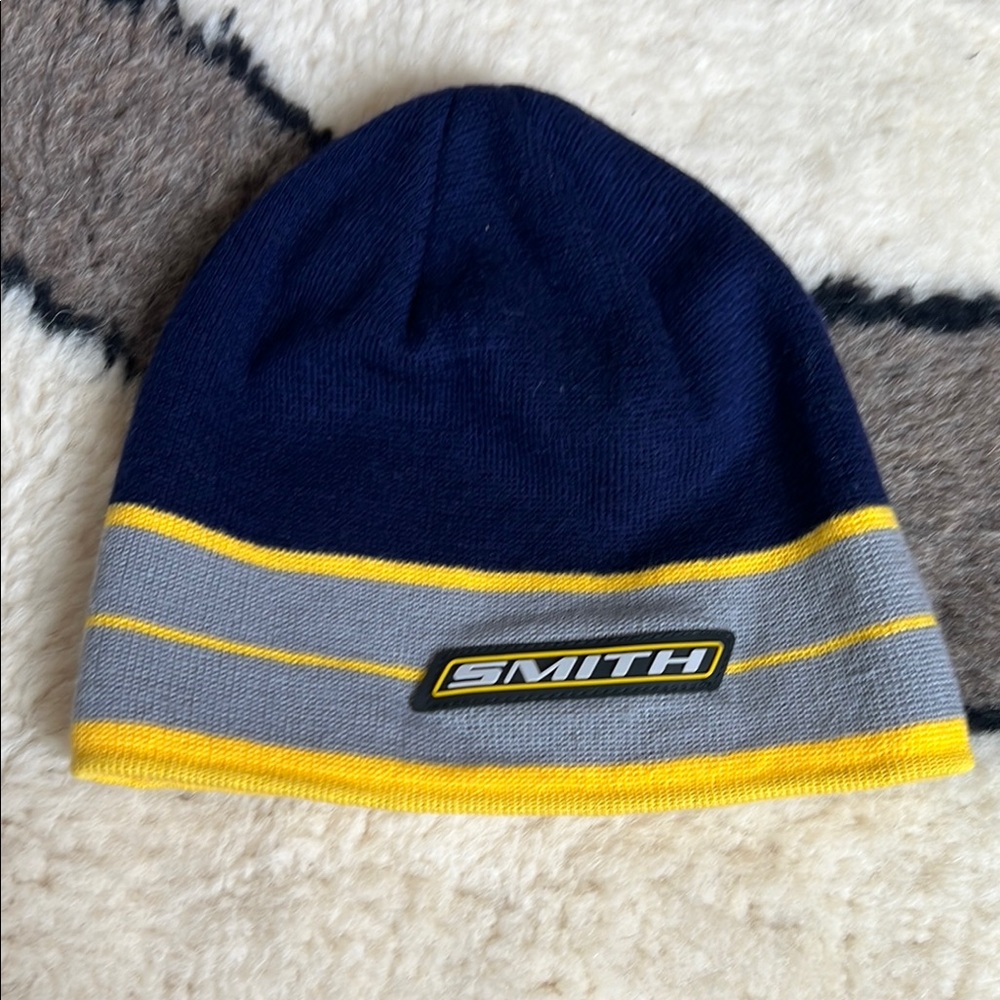 Smith Blue and Gray Beanie with Yellow Accents